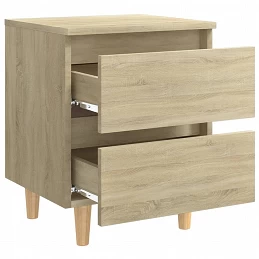 Acquista Comodini con Gambe Legno di Pino 2 pz Rovere Sonoma 40x35x50 cm con riferimento GHV-805858 della ditta GARDENHOME