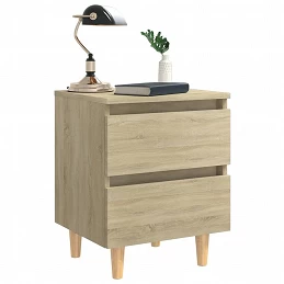 Acquista Comodini con Gambe Legno di Pino 2 pz Rovere Sonoma 40x35x50 cm con riferimento GHV-805858 della ditta GARDENHOME