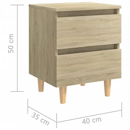 Acquista Comodini con Gambe Legno di Pino 2 pz Rovere Sonoma 40x35x50 cm con riferimento GHV-805858 della ditta GARDENHOME