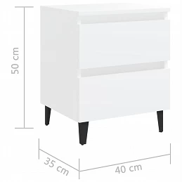 Acquista Comodino Bianco 40x35x50 cm in Legno Multistrato con riferimento GHV-805869 della ditta GARDENHOME