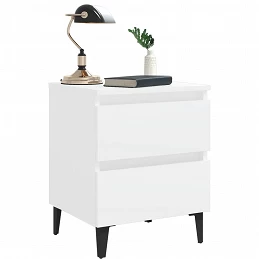 Acquista Comodini 2 pz Bianco Lucido 40x35x50 cm in Legno Multistrato con riferimento GHV-805870 della ditta GARDENHOME
