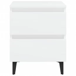 Acquista Comodini 2 pz Bianco Lucido 40x35x50 cm in Legno Multistrato con riferimento GHV-805870 della ditta GARDENHOME