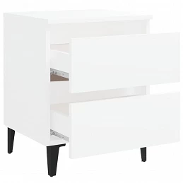 Acquista Comodini 2 pz Bianco Lucido 40x35x50 cm in Legno Multistrato con riferimento GHV-805870 della ditta GARDENHOME