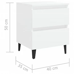 Acquista Comodini 2 pz Bianco Lucido 40x35x50 cm in Legno Multistrato con riferimento GHV-805870 della ditta GARDENHOME