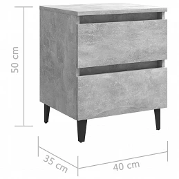 Acquista Comodini 2 pz Grigio Cemento 40x35x50 cm in Truciolato con riferimento GHV-805878 della ditta GARDENHOME