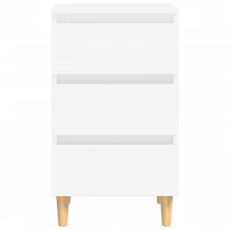 Acquista Comodino con Gambe in Legno Massello Bianco 40x35x69 cm con riferimento GHV-805887 della ditta GARDENHOME