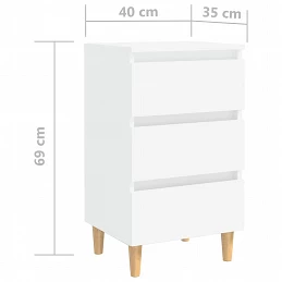 Acquista Comodino con Gambe in Legno Massello Bianco 40x35x69 cm con riferimento GHV-805887 della ditta GARDENHOME