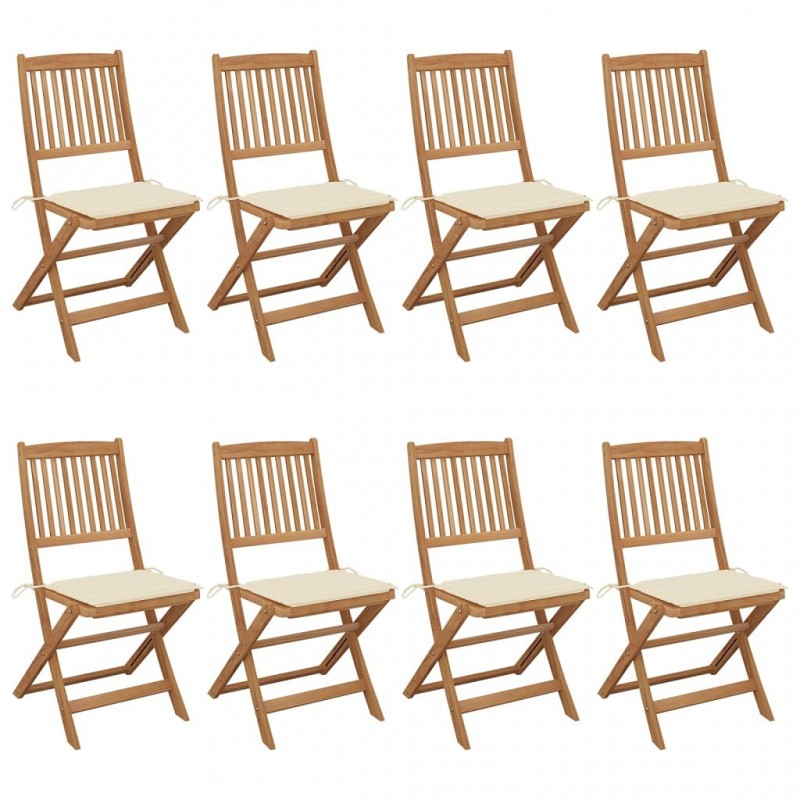 Acquista Sedie da Giardino Pieghevoli 8 pz con Cuscini Massello Acacia con riferimento GHV-3075023 della ditta GARDENHOME