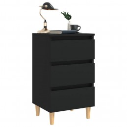 Acquista Comodino con Gambe in Legno Massello Nero 40x35x69 cm con riferimento GHV-805889 della ditta GARDENHOME