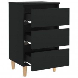 Acquista Comodino con Gambe in Legno Massello Nero 40x35x69 cm con riferimento GHV-805889 della ditta GARDENHOME