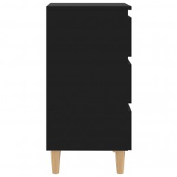 Acquista Comodino con Gambe in Legno Massello Nero 40x35x69 cm con riferimento GHV-805889 della ditta GARDENHOME
