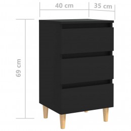 Acquista Comodino con Gambe in Legno Massello Nero 40x35x69 cm con riferimento GHV-805889 della ditta GARDENHOME