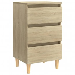 Acquista Comodino con Gambe in Legno Massello Rovere Sonoma 40x35x69cm con riferimento GHV-805893 della ditta GARDENHOME