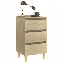 Acquista Comodino con Gambe in Legno Massello Rovere Sonoma 40x35x69cm con riferimento GHV-805893 della ditta GARDENHOME