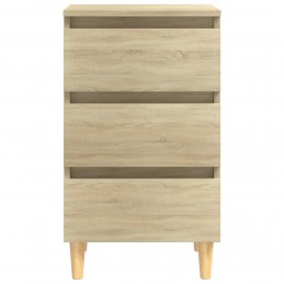 Acquista Comodino con Gambe in Legno Massello Rovere Sonoma 40x35x69cm con riferimento GHV-805893 della ditta GARDENHOME