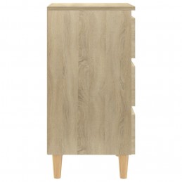 Acquista Comodino con Gambe in Legno Massello Rovere Sonoma 40x35x69cm con riferimento GHV-805893 della ditta GARDENHOME