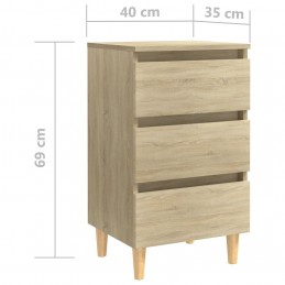 Acquista Comodino con Gambe in Legno Massello Rovere Sonoma 40x35x69cm con riferimento GHV-805893 della ditta GARDENHOME