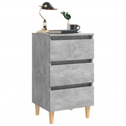 Acquista Comodino con Gambe in Legno Massello Grigio Cemento 40x35x69 cm con riferimento GHV-805895 della ditta GARDENHOME