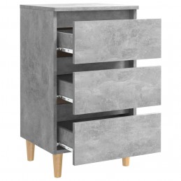Acquista Comodino con Gambe in Legno Massello Grigio Cemento 40x35x69 cm con riferimento GHV-805895 della ditta GARDENHOME