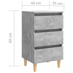 Acquista Comodini Gambe in Legno Massello 2 pz Grigio Cemento 40x35x69cm con riferimento GHV-805896 della ditta GARDENHOME