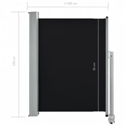 Acquista Tenda da Sole Laterale Retrattile 100 x 300 cm Nera con riferimento GHV-45184 della ditta GARDENHOME