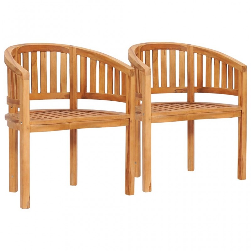 Acquista Sedie a Forma di Banana 2 pz in Legno Massello de Teak con riferimento GHV-48019 della ditta GARDENHOME