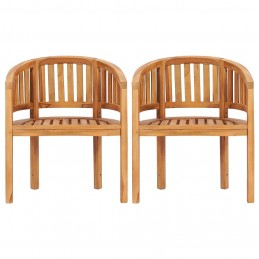 Acquista Sedie a Forma di Banana 2 pz in Legno Massello de Teak con riferimento GHV-48019 della ditta GARDENHOME