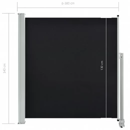 Acquista Tenda da Sole Laterale Retrattile 140 x 300 cm Nera con riferimento GHV-45190 della ditta GARDENHOME