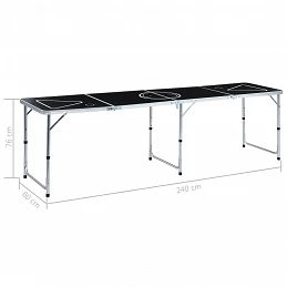 Acquista Tavolo da Beer Pong Pieghevole 240 cm Nero con riferimento GHV-48188 della ditta GARDENHOME