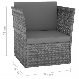 Acquista Sedia da Giardino con Poggiapiedi in Polyrattan Antracite con riferimento GHV-48193 della ditta GARDENHOME