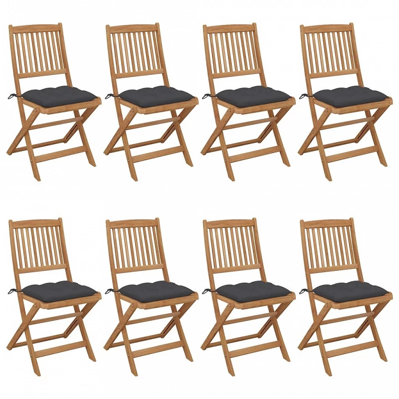 Acquista Sedie da Giardino Pieghevoli 8 pz con Cuscini Massello Acacia con riferimento GHV-3075036 della ditta GARDENHOME