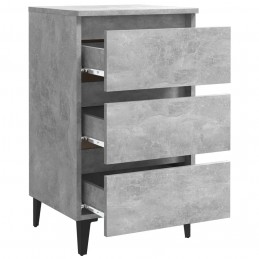 Acquista Comodino con Gambe in Metallo Grigio Cemento 40x35x69 cm con riferimento GHV-805913 della ditta GARDENHOME