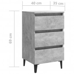 Acquista Comodino con Gambe in Metallo Grigio Cemento 40x35x69 cm con riferimento GHV-805913 della ditta GARDENHOME
