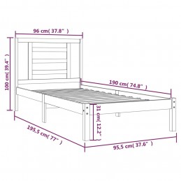 Acquista Giroletto in Legno Massello di Pino 90x190 cm 3FT Single con riferimento GHV-3104313 della ditta GARDENHOME