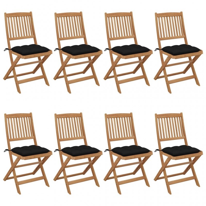 Acquista Sedie da Giardino Pieghevoli 8 pz con Cuscini Massello Acacia con riferimento GHV-3075043 della ditta GARDENHOME