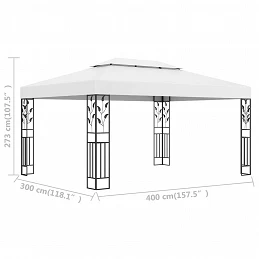 Acquista Gazebo con Tetto Doppio 3x4 m Bianco con riferimento GHV-48030 della ditta GARDENHOME