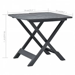 Acquista Tavolo da Giardino Antracite 79x72x70 cm in Plastica con riferimento GHV-48792 della ditta GARDENHOME
