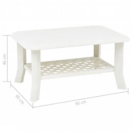 Acquista Tavolino da Caffè Bianco 90x60x46 cm in Plastica con riferimento GHV-48793 della ditta GARDENHOME