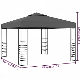 Acquista Gazebo da Giardino 3x3 m Antracite con riferimento GHV-48034 della ditta GARDENHOME