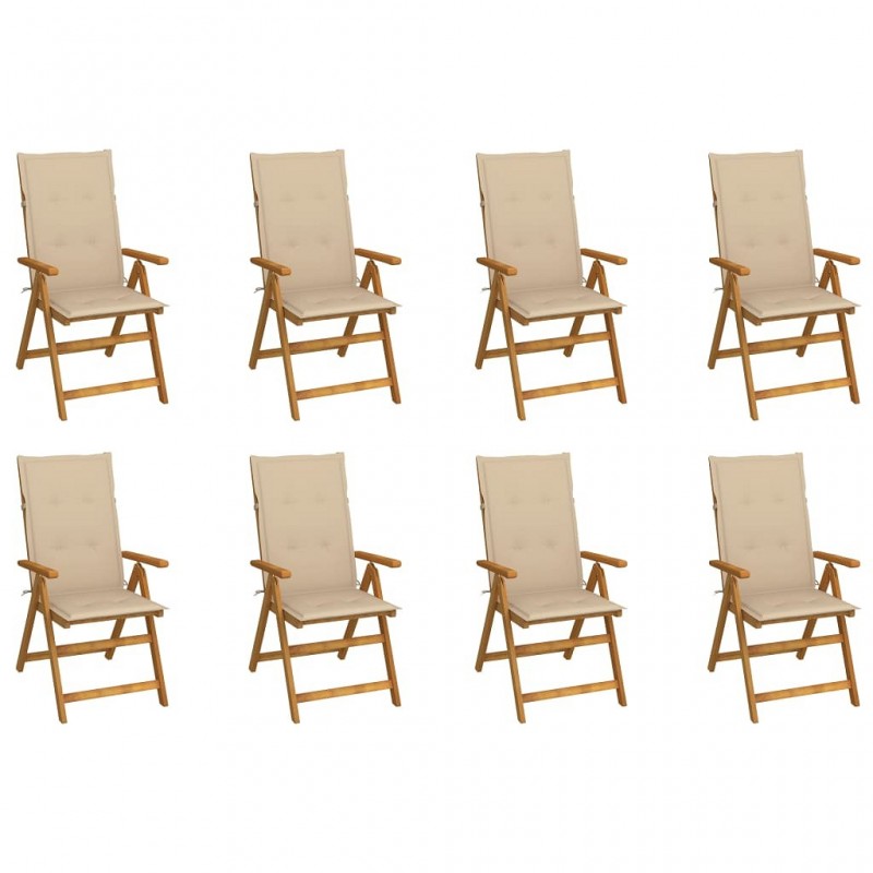 Acquista Sedie da Giardino Pieghevoli con Cuscini 8 pz Massello Acacia con riferimento GHV-3075057 della ditta GARDENHOME