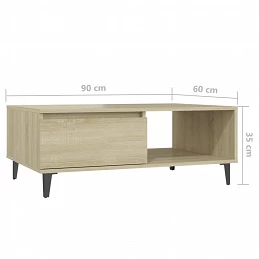 Acquista Tavolino da Salotto Rovere Sonoma 90x60x35 cm in Truciolato con riferimento GHV-806007 della ditta GARDENHOME