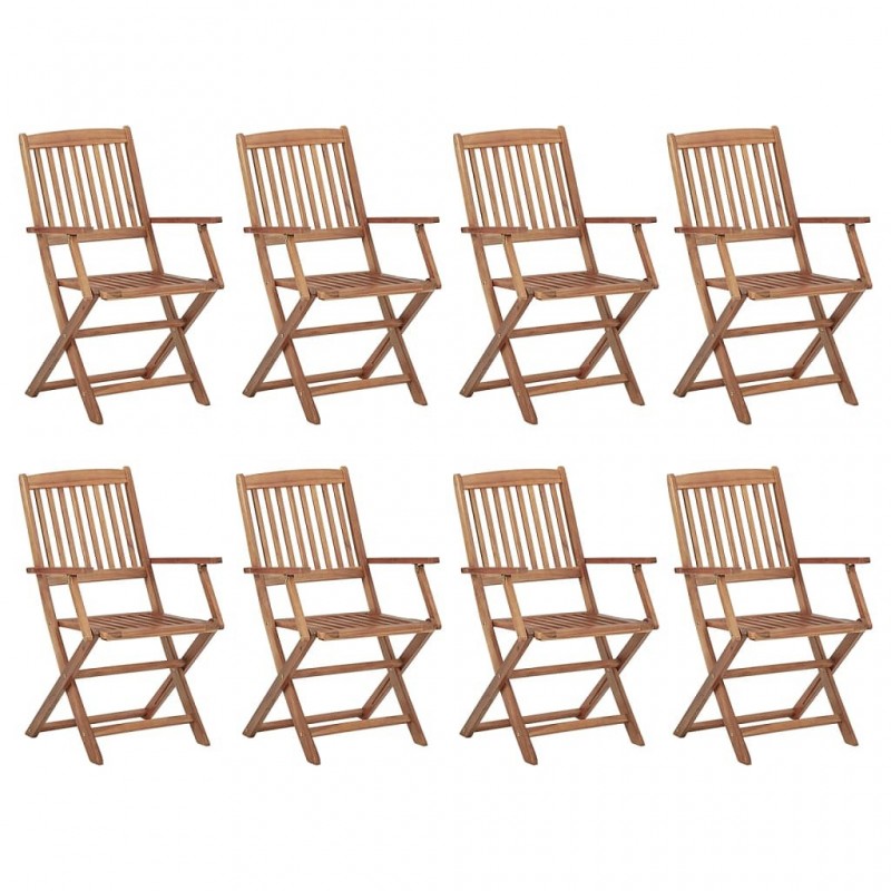 Acquista Sedie da Giardino Pieghevoli 8 pz in Legno Massello di Acacia con riferimento GHV-3075084 della ditta GARDENHOME