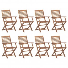 Acquista Sedie da Giardino Pieghevoli 8 pz con Cuscini Massello Acacia con riferimento GHV-3075085 della ditta GARDENHOME