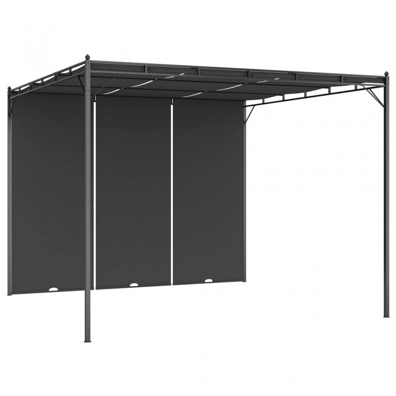 Acquista Gazebo da Giardino con Tenda Laterale 3x3x2,25 m Antracite con riferimento GHV-47995 della ditta GARDENHOME