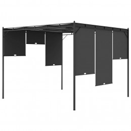 Acquista Gazebo da Giardino con Tenda Laterale 3x3x2,25 m Antracite con riferimento GHV-47995 della ditta GARDENHOME