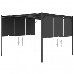 Acquista Gazebo da Giardino con Tenda Laterale 3x3x2,25 m Antracite con riferimento GHV-47995 della ditta GARDENHOME