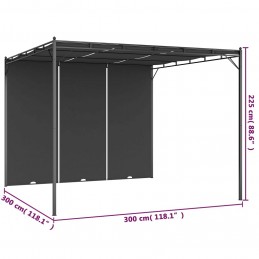 Acquista Gazebo da Giardino con Tenda Laterale 3x3x2,25 m Antracite con riferimento GHV-47995 della ditta GARDENHOME