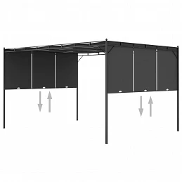 Acquista Gazebo da Giardino con Tenda Laterale 4x3x2,25 m Antracite con riferimento GHV-47996 della ditta GARDENHOME