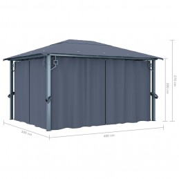 Acquista Gazebo con Tenda 400 x 300 cm Antracite Alluminio con riferimento GHV-48045 della ditta GARDENHOME