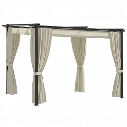 Acquista Gazebo con Tende 3x3 m Crema in Acciaio con riferimento GHV-48050 della ditta GARDENHOME